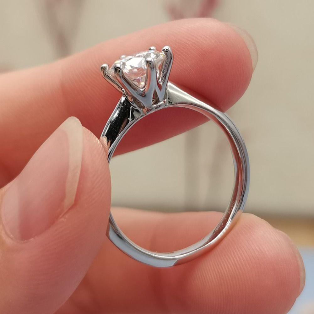 Nanas Asli Moissanite Cincin Perhiasan Aksesoris Wanita Perhiasan Pertunangan Rings