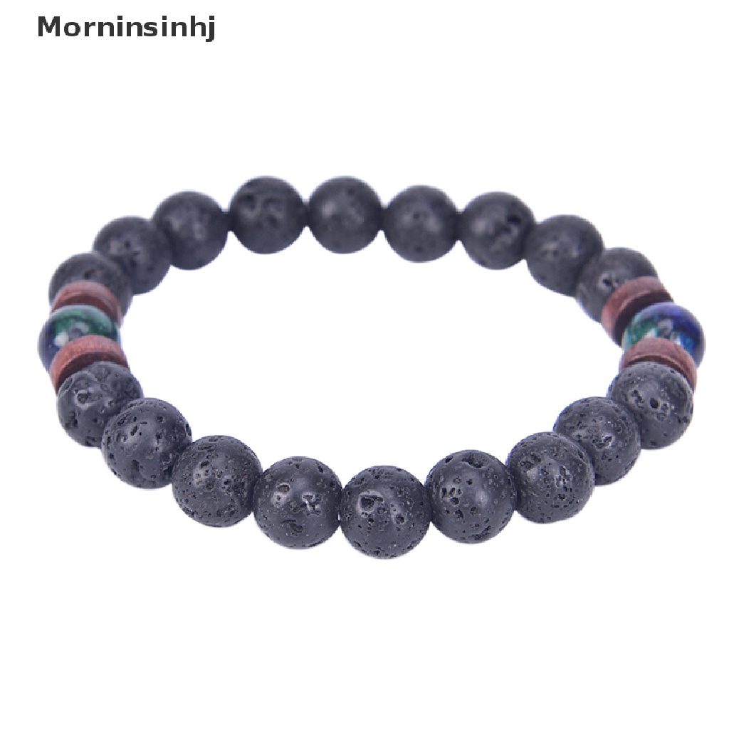 Mornin Doa Pria Mala Beads Lava Rock Batu Chrysocolla Manik Gelang Yoga Hadiah id