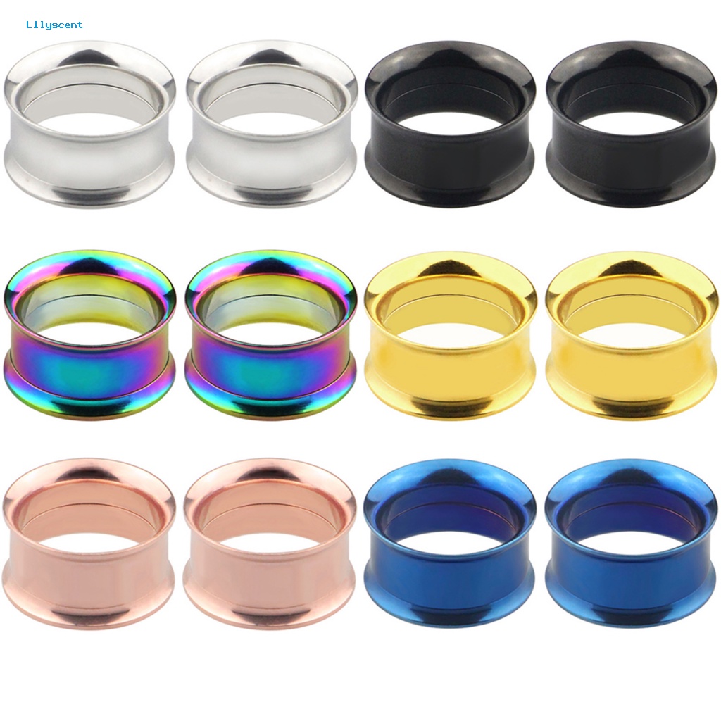 Lilyscent 1Pc Ear Jewelry Tunnel Stretcher Untuk Pesta Tandu Terowongan Stainless Steel Warna-Warni Nyaman