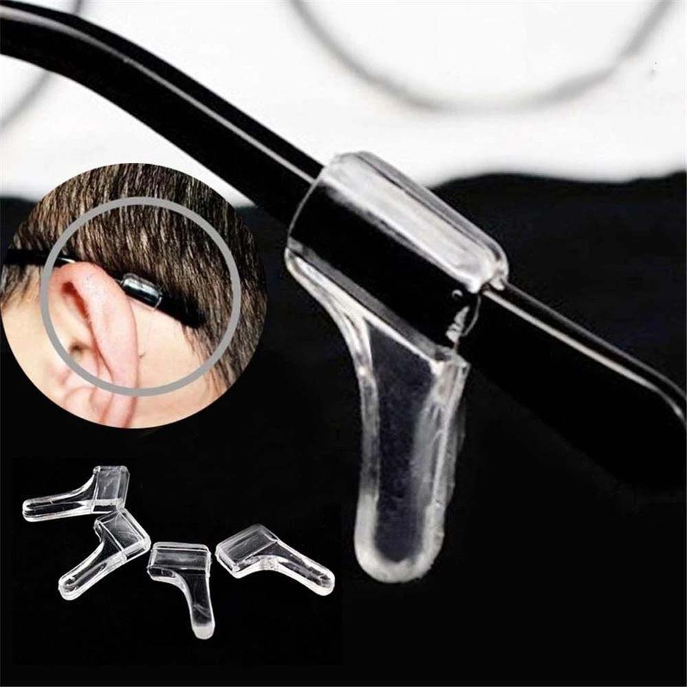 [Hot Sale] Grip Kacamata Elastis Anti-slip Transparan Holders Ear Hook Grip Temple Tip 1pasang Aksesoris Kacamata Stoppers Holder Silikon Untuk Kacamata Penahan Kacamata