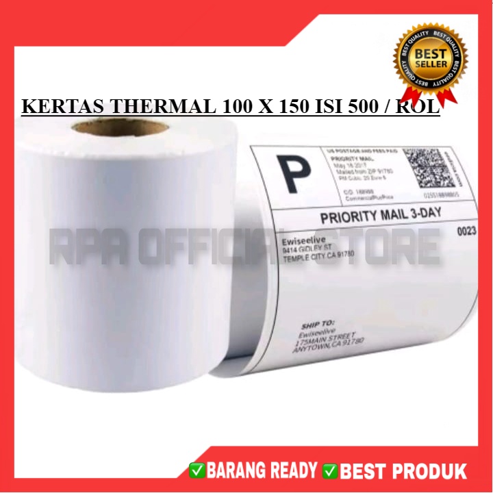 

Kertas Thermal Label Barcode 100 x 150 mm isi 500 Pcs Harga Termurah Terlaris
