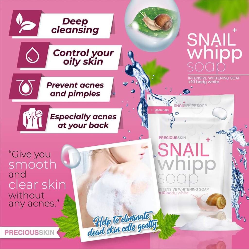 SNAIL WHIPP SOAP X10 BODY WHITENING SOAP 120g/ SABUN PEMUTIH / SABUN BADAN / PEMUTIH BADAN