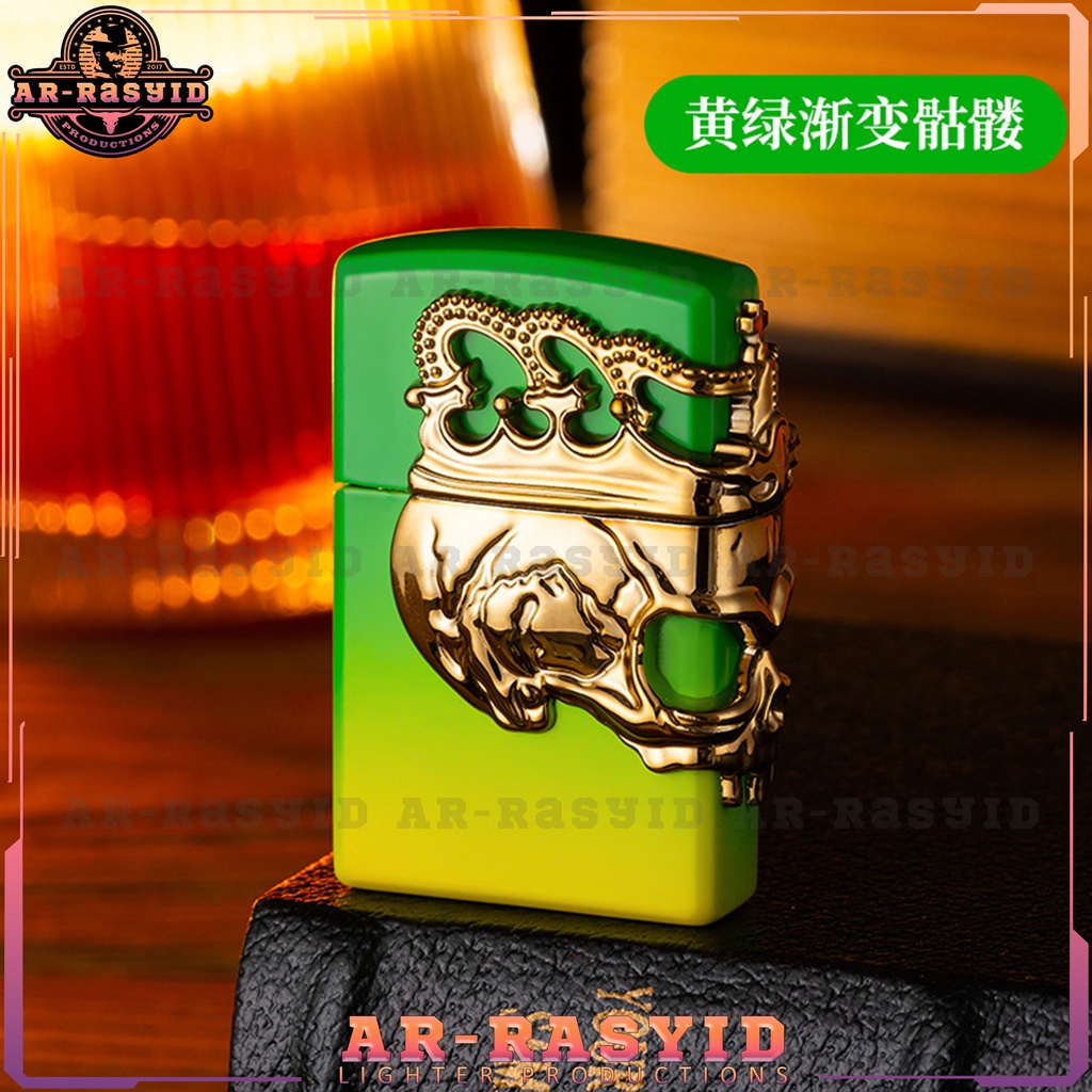 TERBARU! Korek Api Roda Api Gas Crown Skull Tengkorak Lighter XF-1913-3 4060 BISA COD!