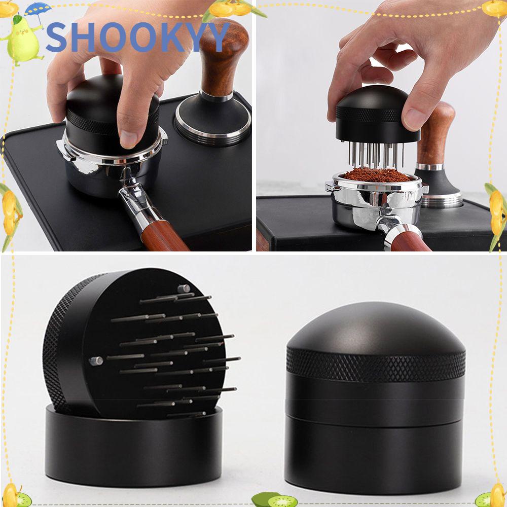 Chookyy Espresso Distribution Professional Handle and Stand Stainless Steel Jarum Tamper Distributor Kopi Cocok 51mm Portafilter