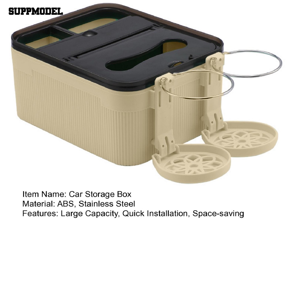 Suppmodel Kotak Penyimpanan Mobil Hemat Tempat Perlengkapan Mobil Auto Console Organizer Holder Dengan Cup Holder Lipat