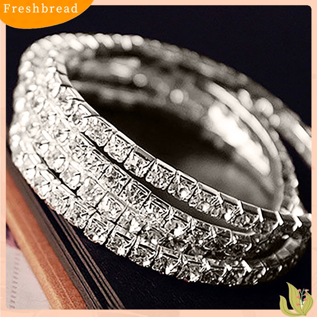&lt; Freshbread &gt; Wanita Perak Berlapis Kristal Imitasi Berlian Imitasi Bangle Pesta Perhiasan Hadiah Manset Gelang