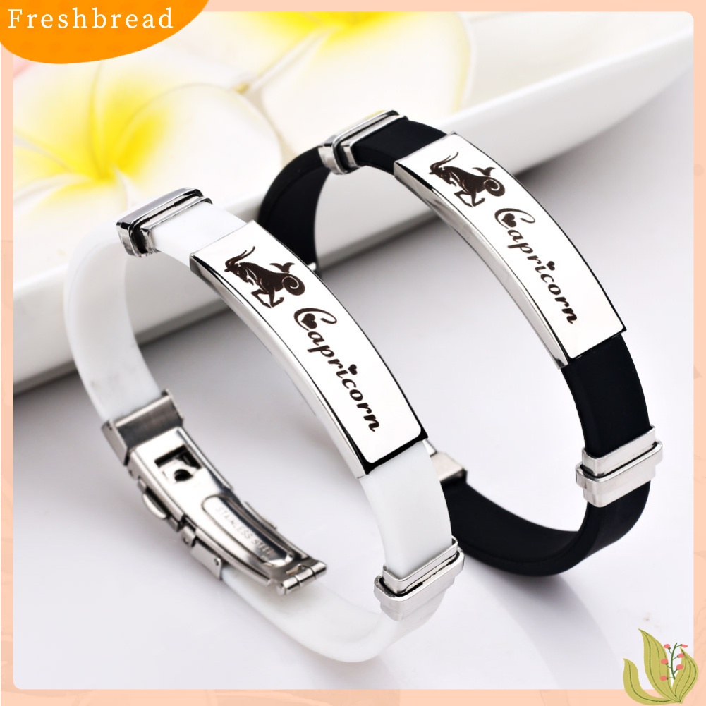 &lt; Freshbread &gt; Unisex 12stelasi Adjustable Gesper Silikon Gelang Bangle Perhiasan Hadiah