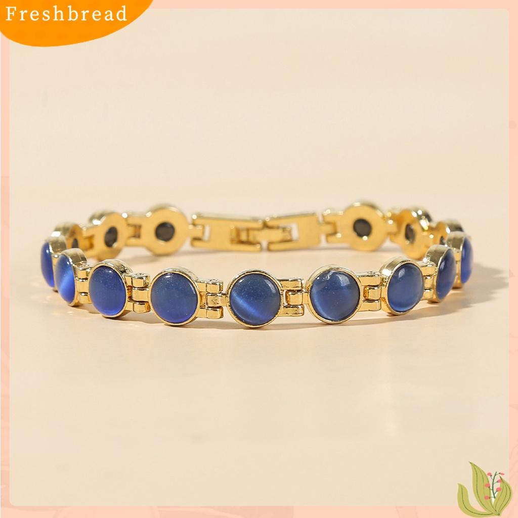 &lt; Freshbread &gt; ic Gelang Terapi Berlapis Emas Menghilangkan Kelelahan Perhiasan Fashion Batu Mata Kucing Mengkilap Bangle Kuat Untuk Kehidupan Sehari-Hari