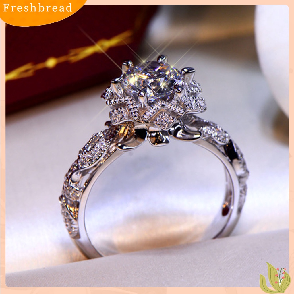 &lt; Freshbread &gt; Wanita Cincin Indah Berlian Imitasi Elegan Lady Ring Untuk Hari Valentine