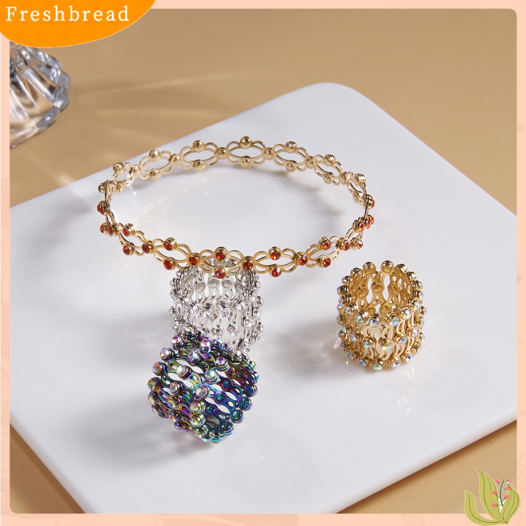 &lt; Freshbread &gt; Gelang Cincin Bebas Alergi Warna Hidup Permukaan Mengkilap Berkilau Mudah Dipakai Tahan Luntur Tembaga 2in1 Ditarik Gelang Cincin Wanita Perhiasan Hadiah Ulang Tahun