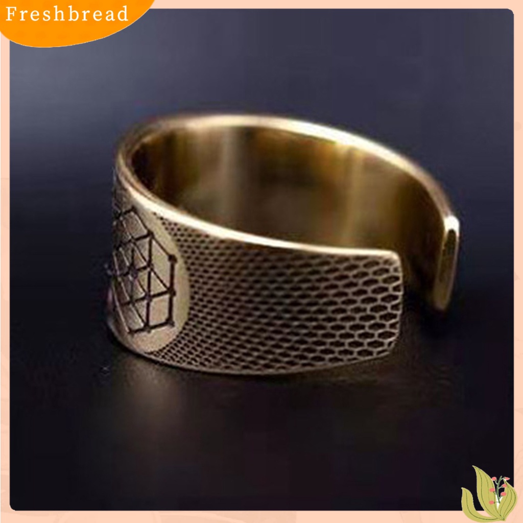 &lt; Freshbread &gt; Pola Hexagram Vintage Unisex Cincin Alloy Pembukaan Yang Dapat Disesuaikan Punk Jari Cincin Perhiasan Aksesori