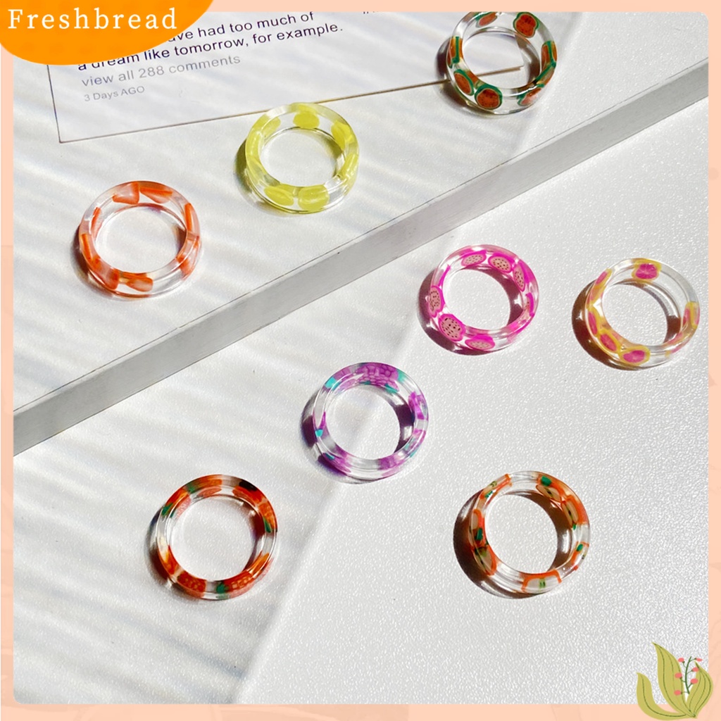 &lt; Freshbread &gt; Cincin Wanita Buah Bulat Perhiasan Indah Fashion Penampilan Cincin Jari Untuk Pakaian Sehari-Hari