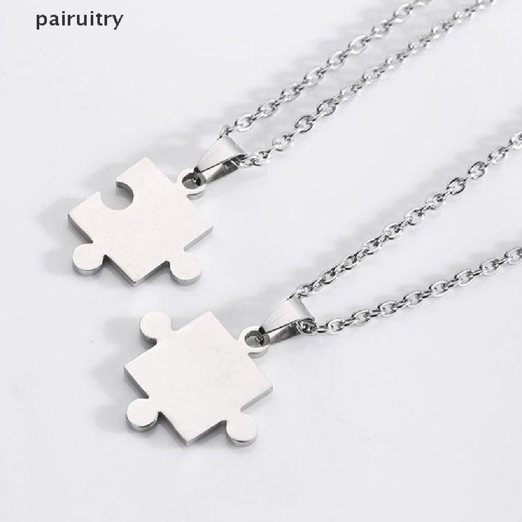Prt 1pasang Kalung Liontin Puzzle Pasangan Kekasih Untuk Wanita Pria New PRT