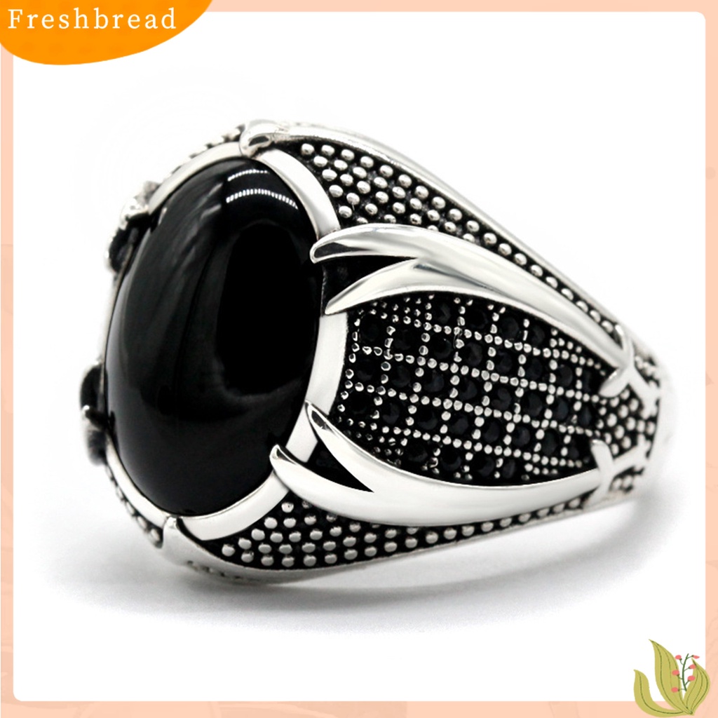 &lt; Freshbread &gt; Pria Cincin Retro Berlian Imitasi Hias Alloy Pria Vintage Pedang Ganda Jari Cincin Perhiasan Untuk Pesta