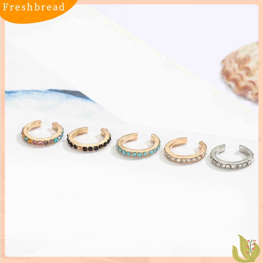 &lt; Freshbread &gt; 1Pc Wanita Berlian Imitasi Hias U Bentuk Telinga Klip Anting Non Piercing Perhiasan Hadiah