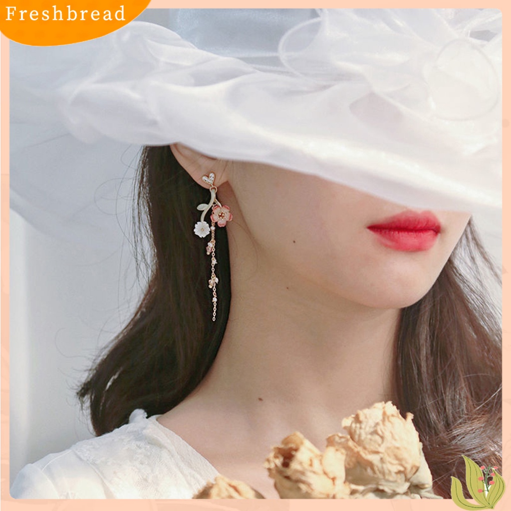 < Freshbread > Anting Rumbai Kristal Imitasi Anting Tusuk Geometris Warna-Warni Manis Nyaman Untuk Tanggal