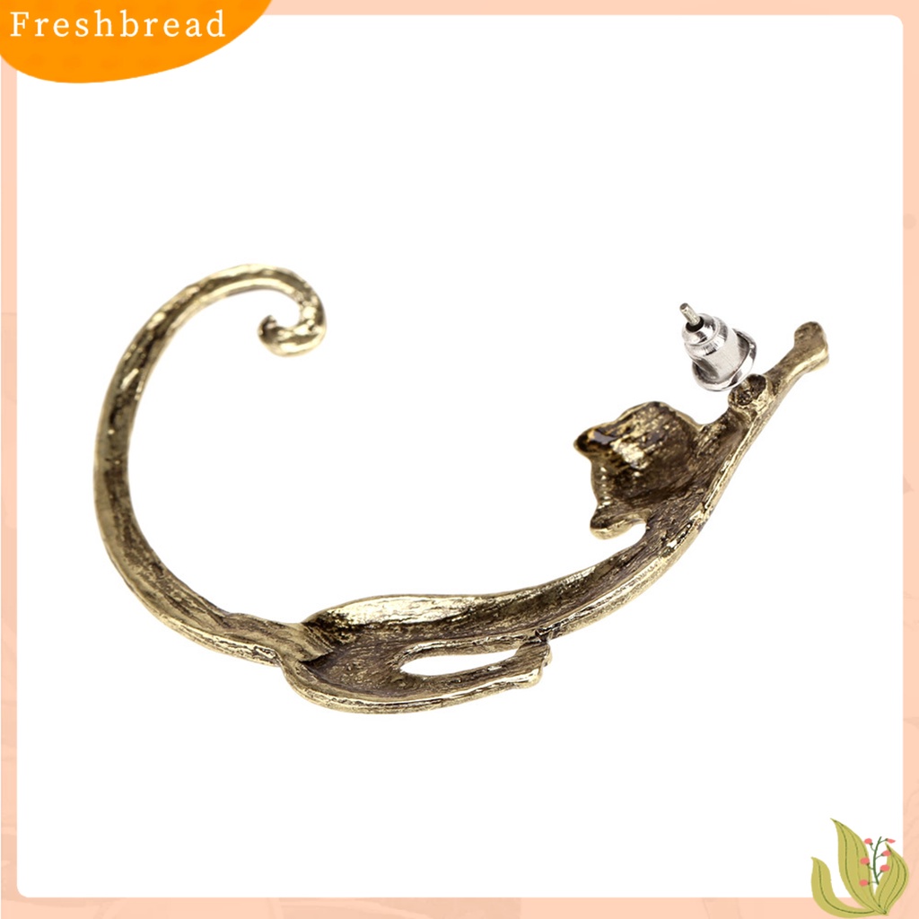 &lt; Freshbread &gt; Vintage Enchanting Kitten Ear Hook Earrings Aksesoris Perhiasan Ekor Kucing Stereo