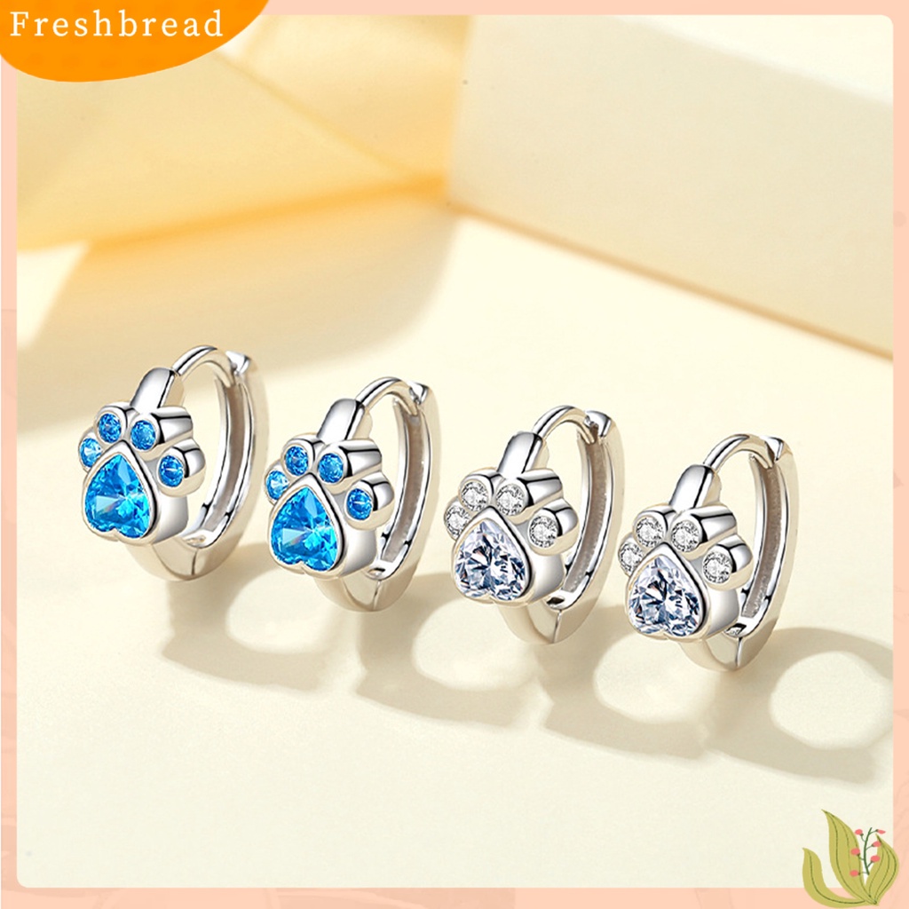 &lt; Freshbread &gt; 1pasang Anting Hoop Dainty Dipoles Kecil Lucu Berkilau Berlian Imitasi Cakar Kucing Huggie Earrings Fashion Perhiasan