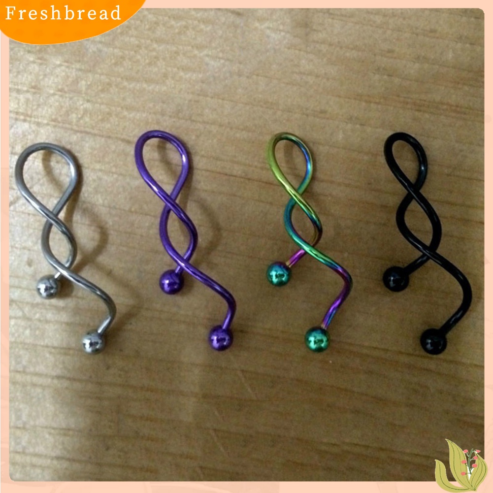 &lt; Freshbread &gt; 1Pc 14g Cool Twist Spiral Ear Industrial Barbell Belly Ring Piercing Earring