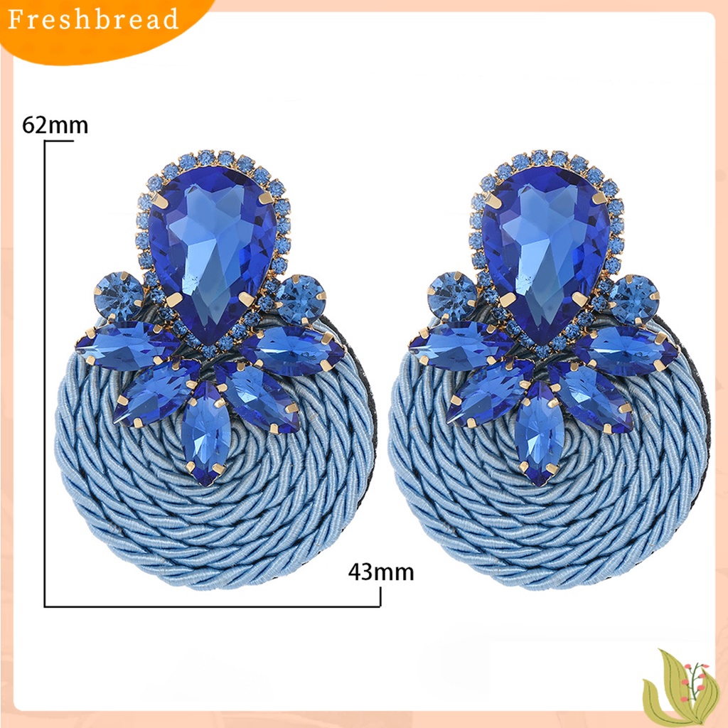 &lt; Freshbread &gt; Anting Kepribadian Berlebihan Handmade Braided Round Plaited Jewelry Ear Studs Untuk Wanita