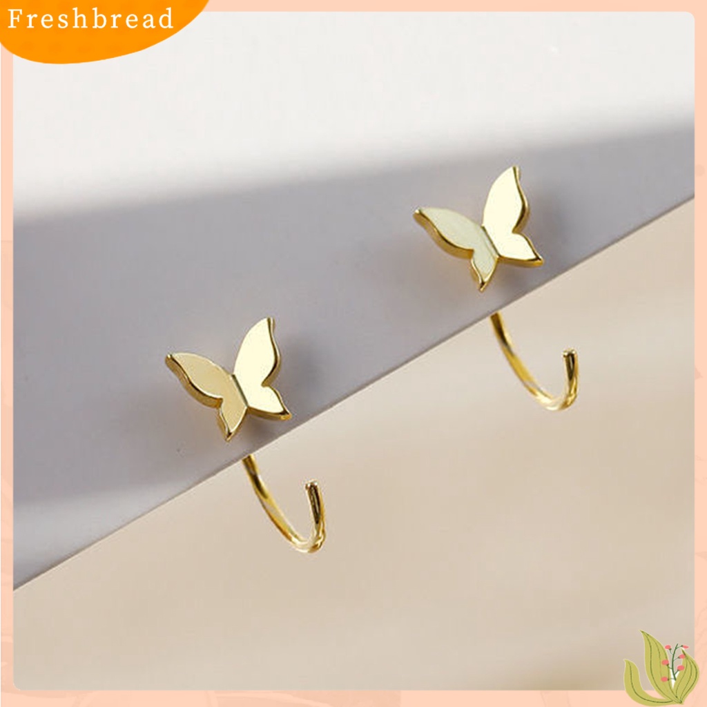 &lt; Freshbread &gt; 1pasang Stud Earrings Butterfly Perhiasan Indah Kilau Cerah Anting Bunga Untuk Perjamuan