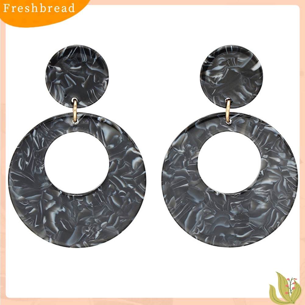 &lt; Freshbread &gt; Vintage Wanita Berongga Bulat Geometris Menjuntai Telinga Stud Anting Pesta Perhiasan Hadiah