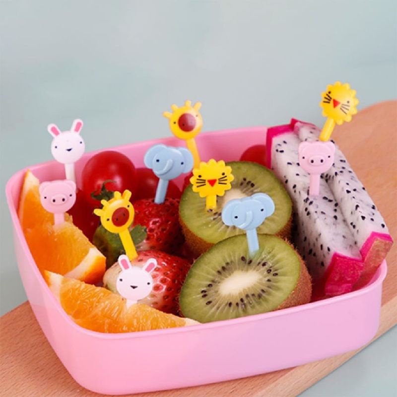 Garpu buah set Tusukan Buah Bento Tusukan buah karakter lucu Garpu buah mini
