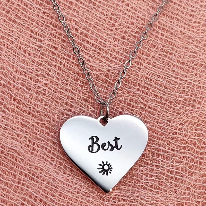 4pcs Kalung Titanium Tahan Karat Puzzle Hati Persahabatan Best Friend