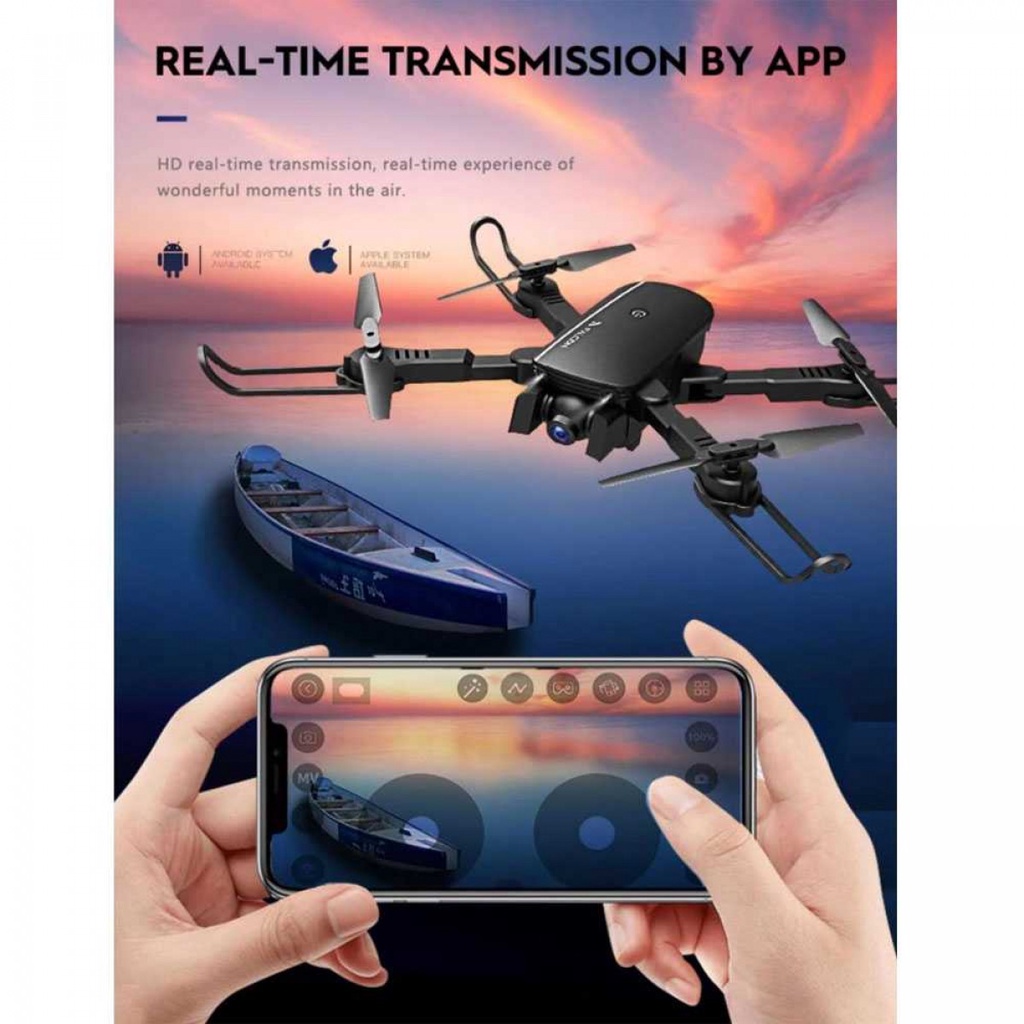 Quadcopter Drone R8 WiFi FPV Dual Camera 1080p Serfie Rechargeable