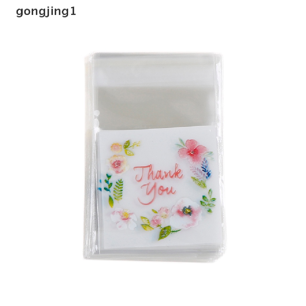 Ggg 100pcs Thank You Permen Cookie Bags Pesta Kerajinan Perekat Diri Biskuit Hadiah Bag ID