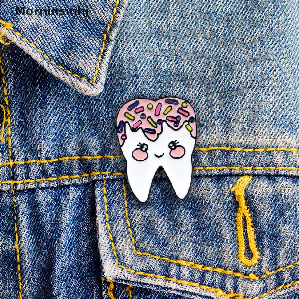 Mornin Lucu Kartun Gigi Malu Enamel Bros Pin Manis Indah Tetesan Minyak Bros Kerah Lencana Menyusui Perhiasan Hadiah Aksesoris id