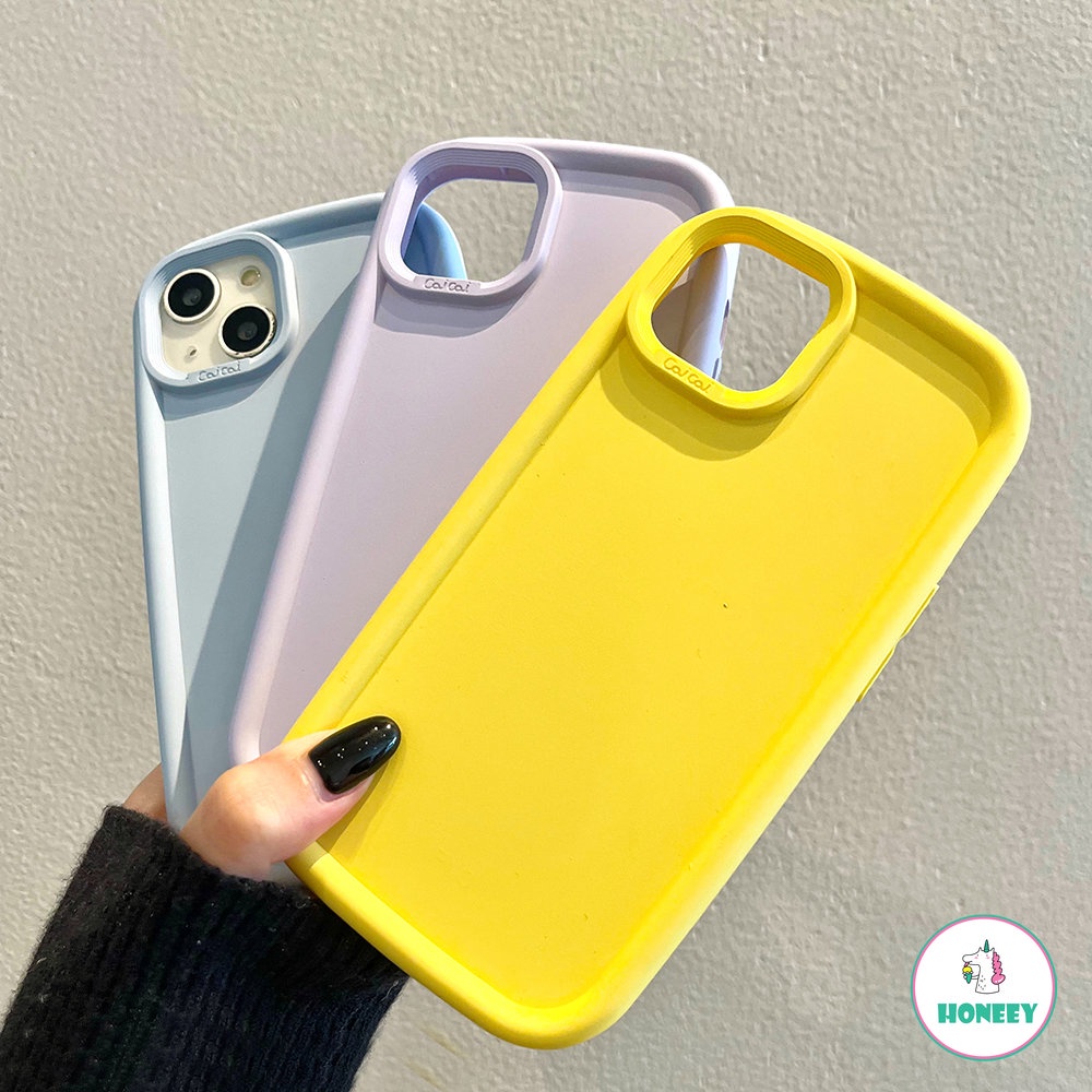 IPHONE Ins Segar Warna Permen Lucu Oval Case Kompatibel Untuk Iphone13 12 11 14 Pro Max Slide Perlindungan Lensa Shockproof Lembut TPU Cover