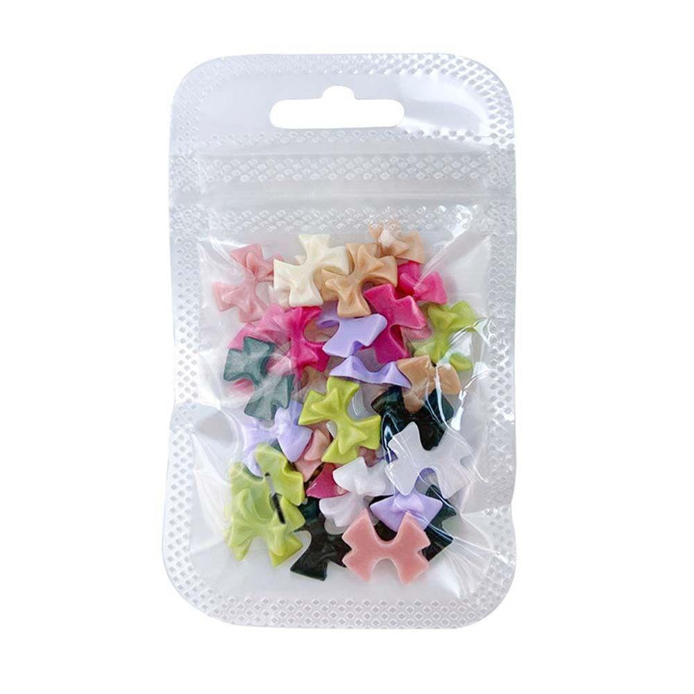 AUGUSTINA Augustina Bow Nail Dekorasi Fashion Korea Nail Charms Ikatan Simpul Manikur Aksesoris Hiasan Kuku Perhiasan Kuku