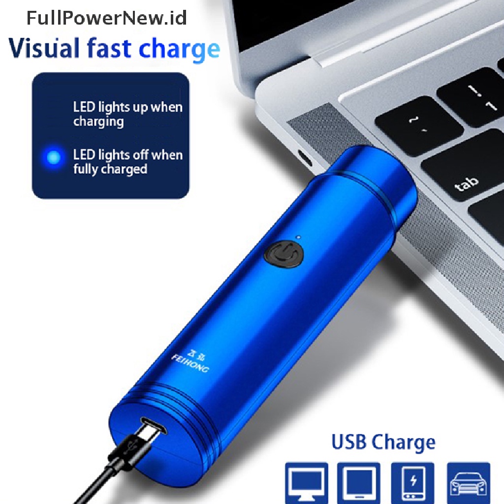 Power Alat Cukur Mini Elektrik Pria Portable Electric Razor Beard USB Shaver ID
