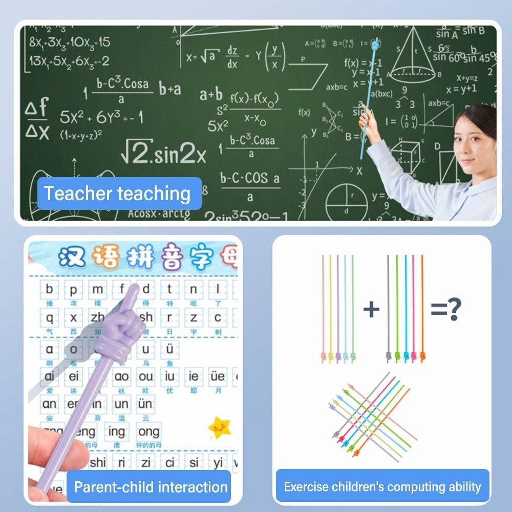 Nanas 10PCS Stik Baca Jari|Morandi Morandi Mainan Belajar Edukasi Warna Perlengkapan Kantor Sekolah Papan Tulis Pointer