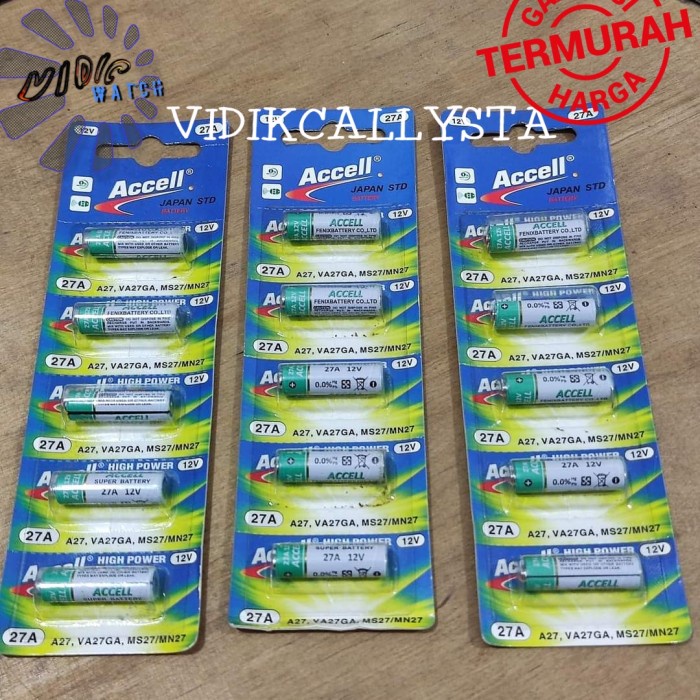 BATU BATERAI BATRE BATTERY A27 27A ASLI REMOTE MOBIL ORIGINAL ORI