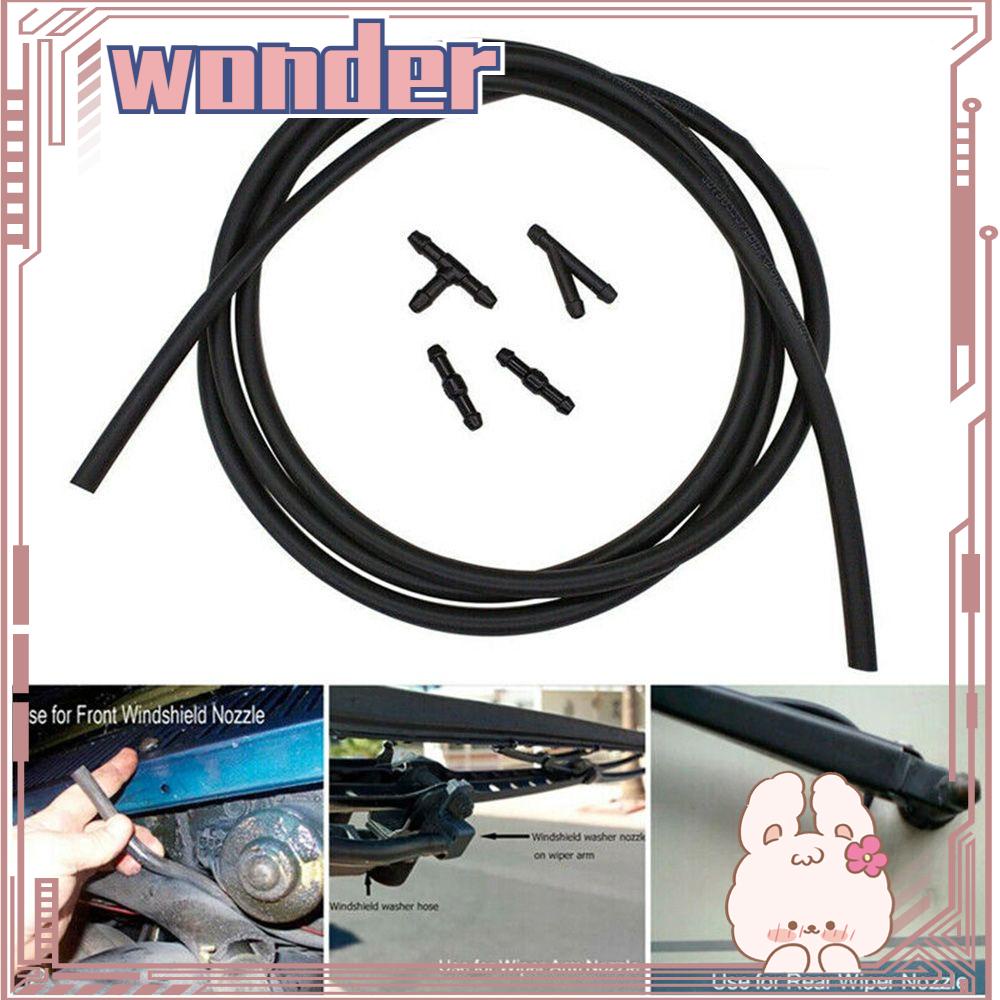 Wonder Wiper Washer Auto Car Spray Pipa Karet Hitam Dengan Konektor Pipe Hose