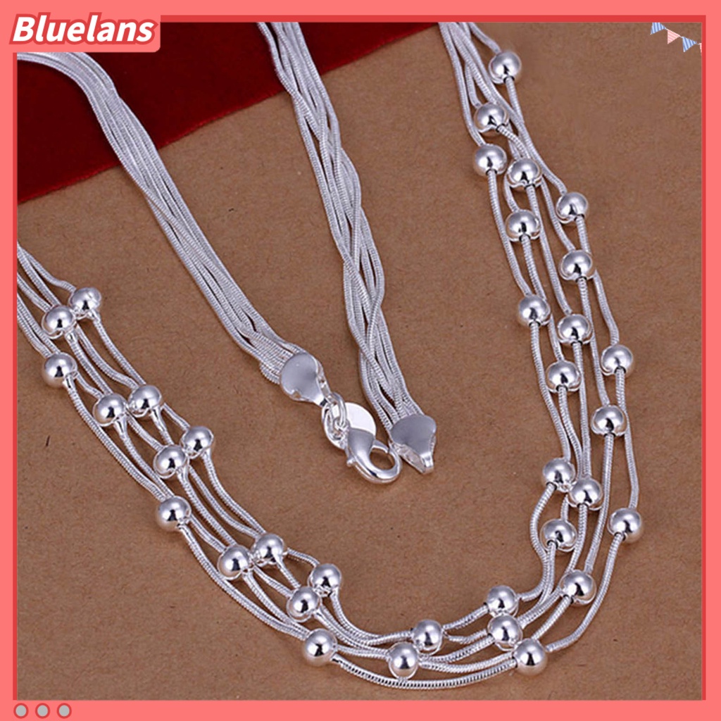 {In Stock} Rantai Lima Baris Menawan Indah Tembaga Pengerjaan Halus 5baris Kalung Gelang Set Untuk Wanita