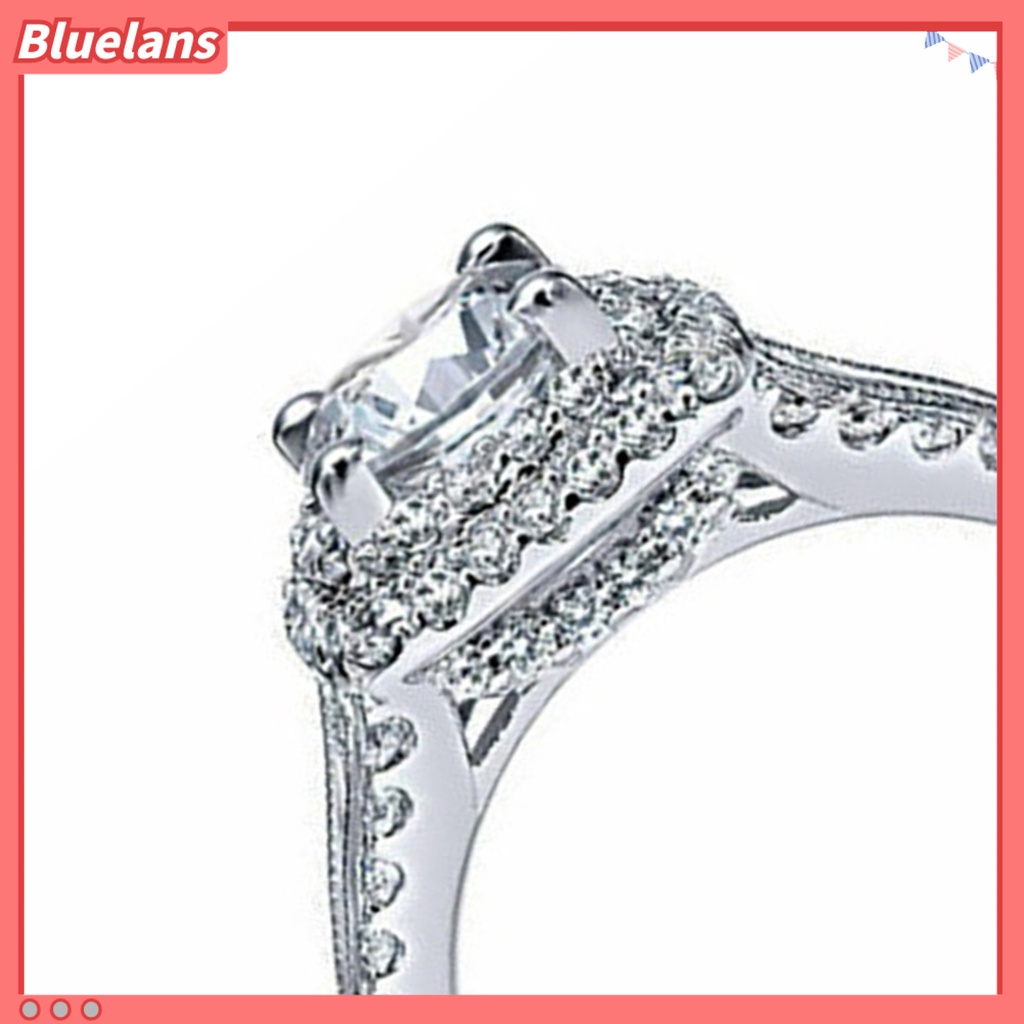 {In Stock} Cincin Wanita Berlian Imitasi Hias Tidak Luntur Ringan Lapisan Ganda Lingkaran Pernikahan Untuk Ulang Tahun