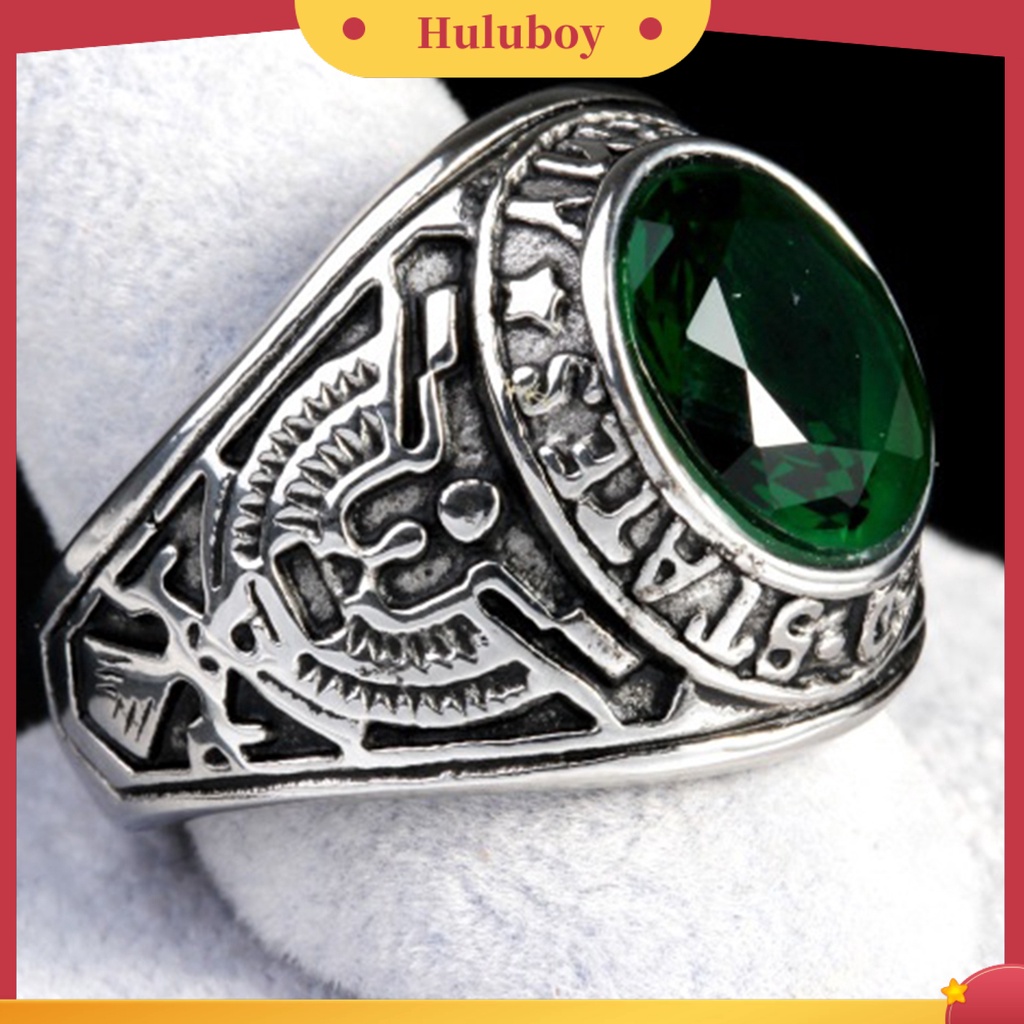 {Ready Stock} Cincin Punk Bentuk Oval Hias Berlian Imitasi Punk Klasik Ring Untuk Pesta