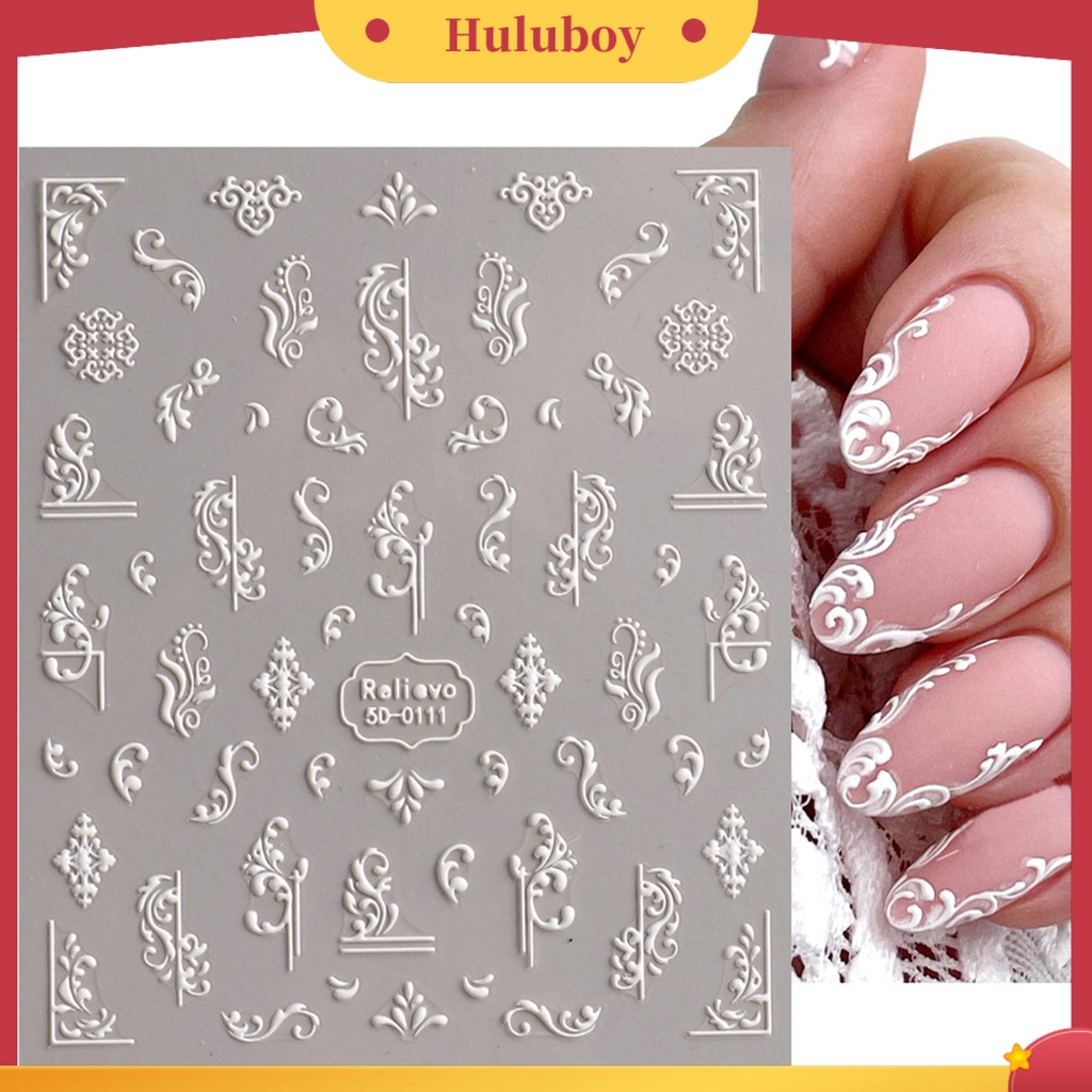 {In Stock} Stiker Nail Art Perekat Diri 5D Relief Efek 3D Tidak Luntur DIY Gaya Jepang Motif Bunga Manicure Decals Salon Kuku Pasokan