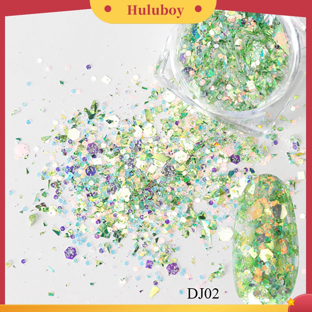 {In Stock} Glitter Kuku Bentuk Tidak Teratur Hologram Fashion Laser Sequin Bubuk Untuk Pesta