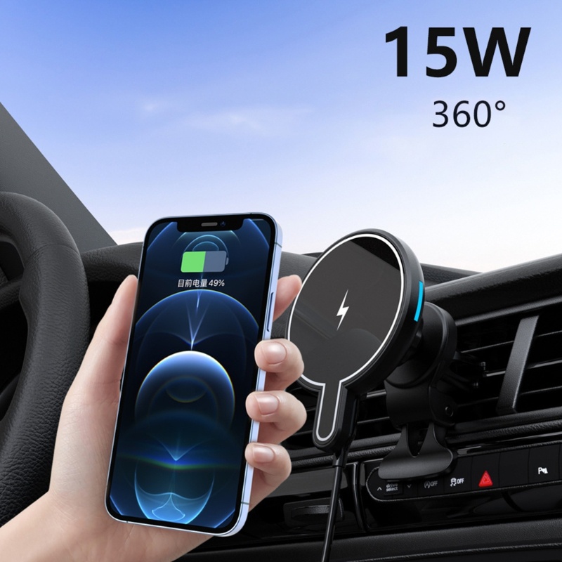 Zzz Portable Magnetic Wireless Car Charger Mount Dudukan Charger Mobil Untuk Ponsel ios