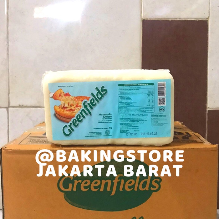 

[Ready Stock] Keju Mozarella Greenfields 1 Kg | Mozarella Cheese Greenfields