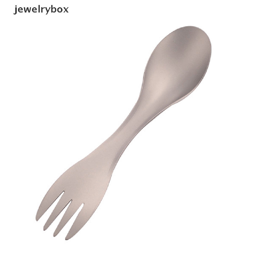 [jewelrybox] Sendok Spork Titanium Outdoor Camping Piknik Dual purpose Titanium Fork Spoon Ultralight Cookware Peralatan Camping Portabel Butik