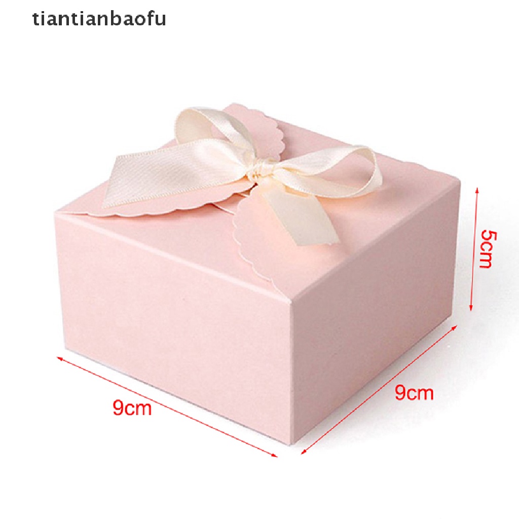 [tiantianbaofu] 5pcs Warna Paper Candy Box Gift Bag Kemasan Kado Pernikahan Paper Box Kecil Butik