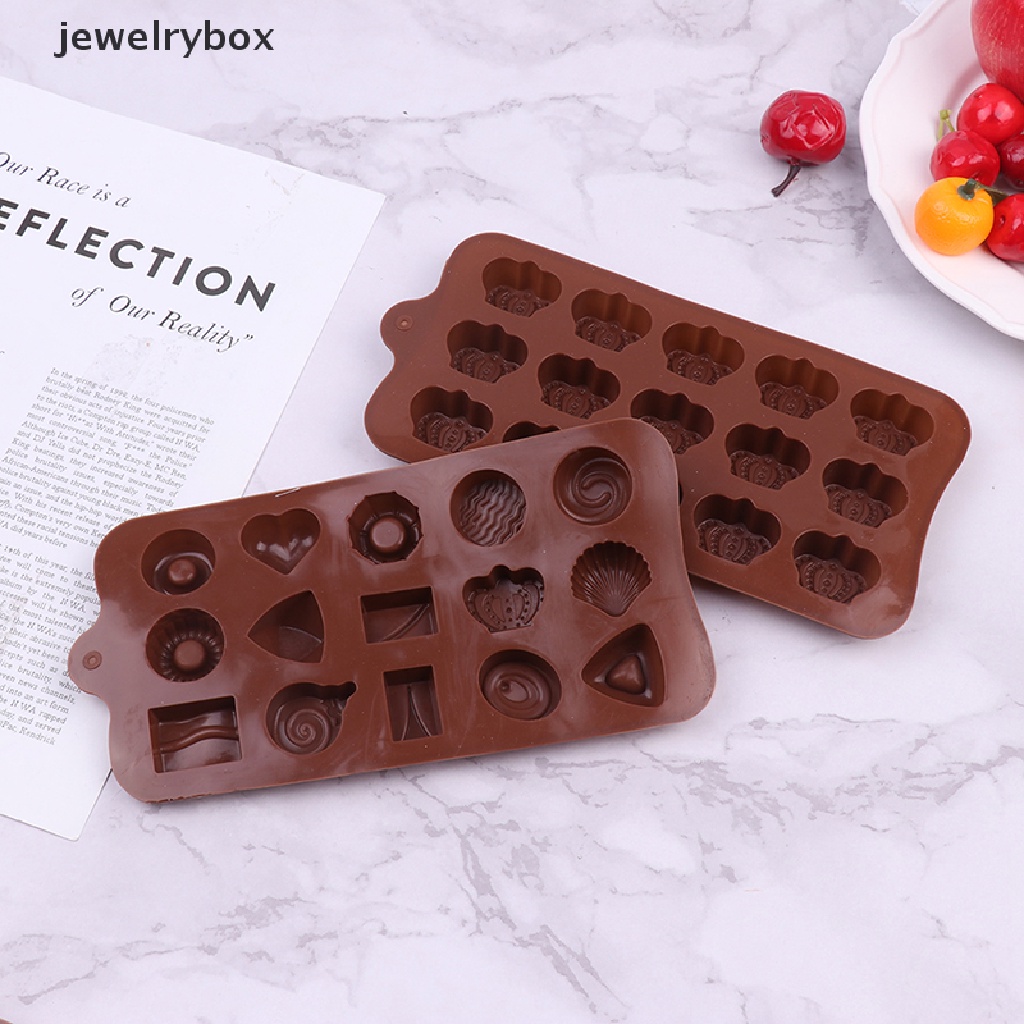 [jewelrybox] 1pc 15lubang Cetakan Coklat Fudge Es Batu Cetakan Silikon DIY Dapur Baking Mold Butik