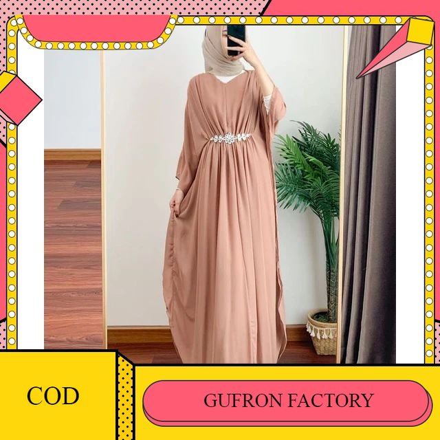 Sasikirana - Shabira Kaftan Bahan Ceruty Babydoll / Baju Gamis Wanita Terbaru 2023 / Gamis Kaftan Wa