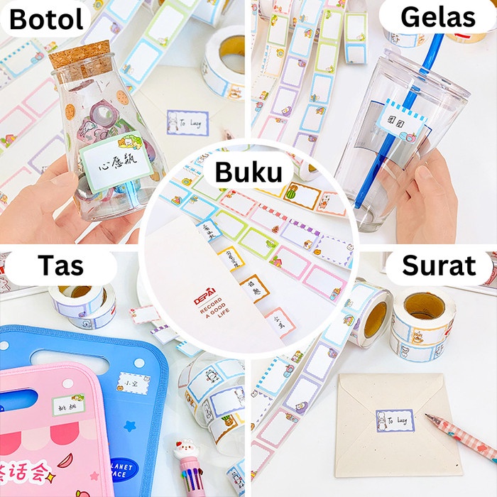 Sticker Label Nama Buku Anak Sekolah Stiker Tag Toples Amplop ST0027