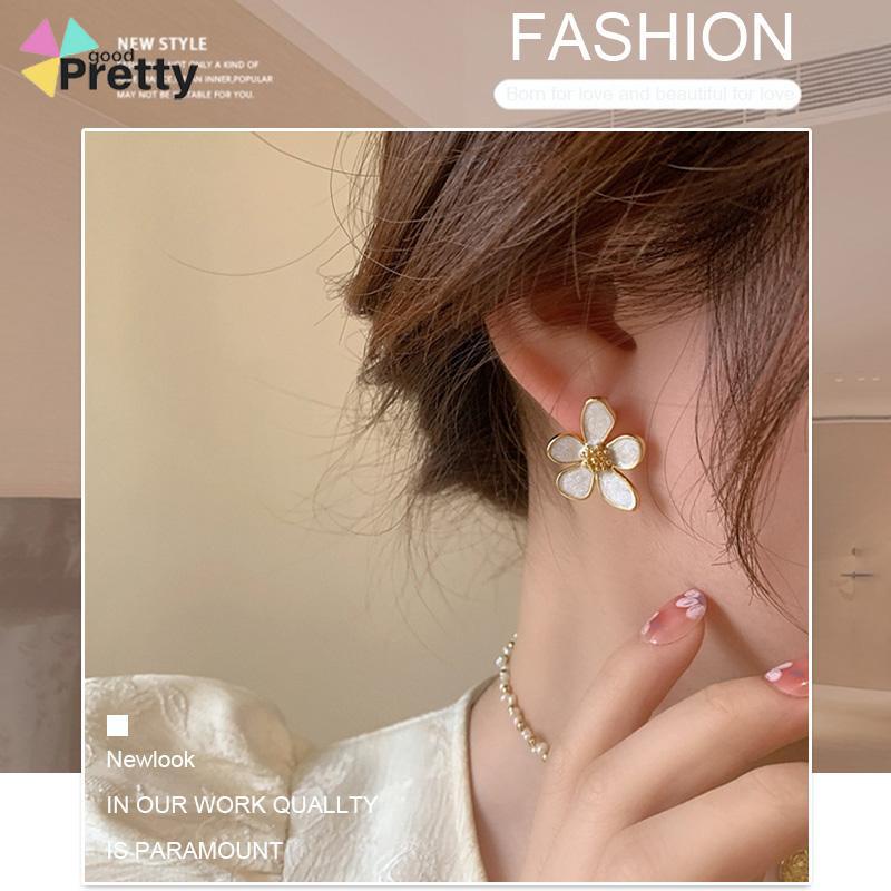 Anting Camelia Flower anting wanita Prancis anting-anting kecil yang segar - PD